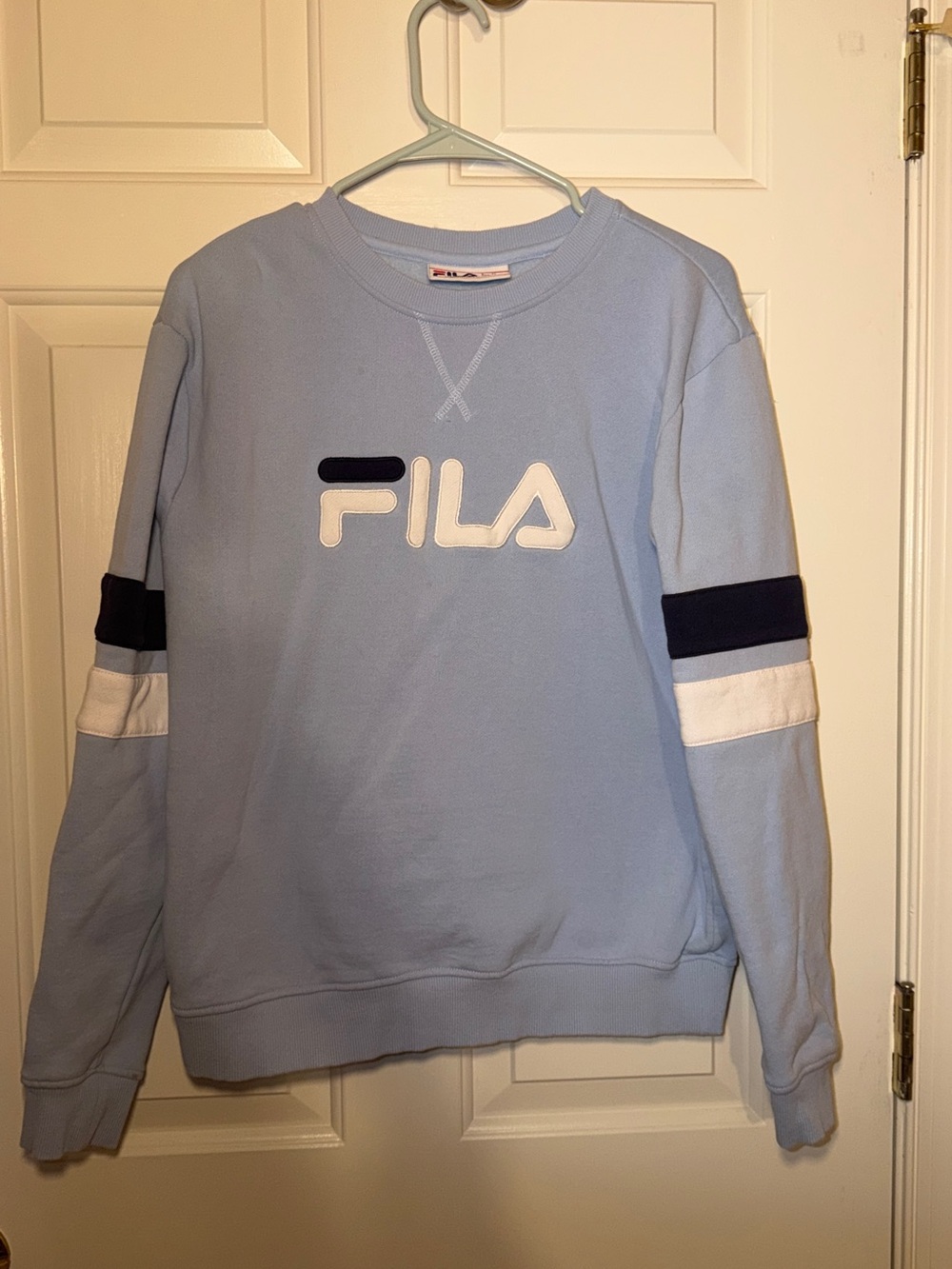FILA Unisex RARE Light Blue Logo Crewneck Sweater
